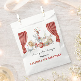 Watercolor Circus Animals  Birthday Thank you フェイバーバッグ