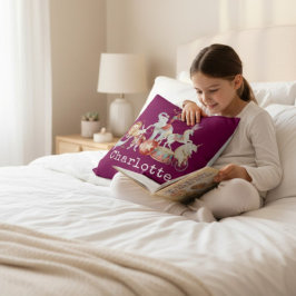 Watercolor Circus Animals Juggling Elephant Design クッション