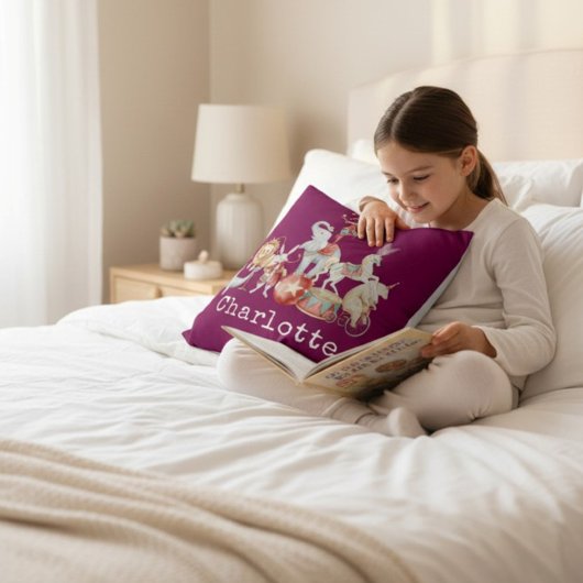 Watercolor Circus Animals Juggling Elephant Design クッション