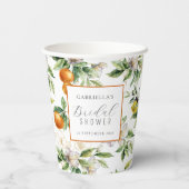 Watercolor Citrus Blossom Botanical Bridal Shower 紙コップ (裏面)