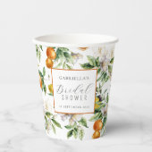 Watercolor Citrus Blossom Botanical Bridal Shower 紙コップ (正面)