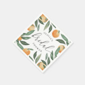Watercolor Citrus Bridal Shower | Orange Summer スタンダードカクテルナプキン (角)
