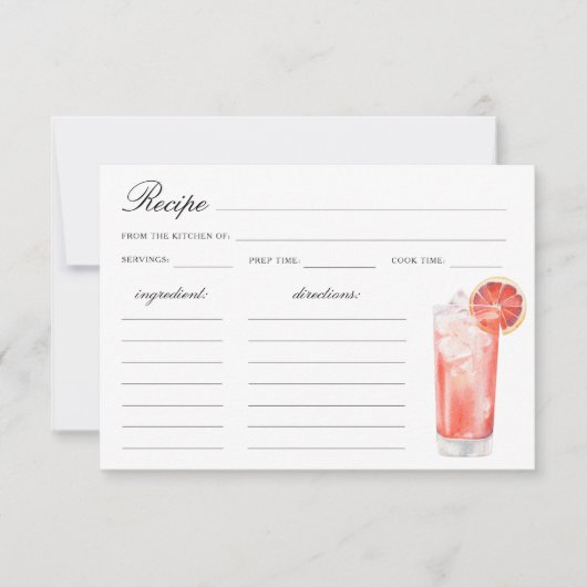 Watercolor citrus cocktail Bridal shower (正面)