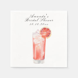 Watercolor Citrus Cocktail Bridal Shower スタンダードカクテルナプキン