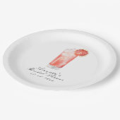 Watercolor Citrus Cocktail Bridal Shower ペーパープレート (アングル)