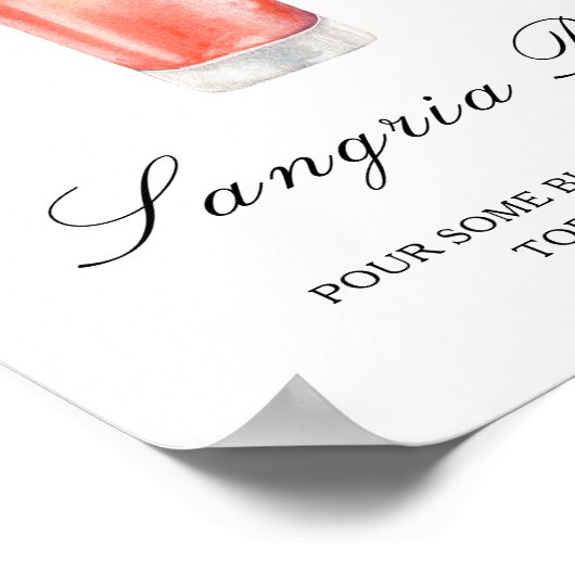 Watercolor citrus cocktail - sangria bar ポスター (角)