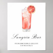 Watercolor citrus cocktail - sangria bar ポスター (正面)
