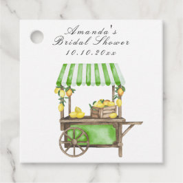 Watercolor Citrus Lemon Cart Bridal Shower フェイバータグ