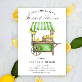 Watercolor Citrus Lemon Cart Bridal Shower 招待状