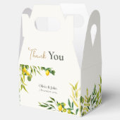 Watercolor Citrus Lemon Green Wedding Thank You フェイバーボックス (オープン)