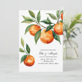 Watercolor Citrus Wedding Invitation Suite  招待状 (スタンド正面)