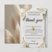 Watercolor classic gold luxury Flat Thank サンキューカード (正面/裏面)