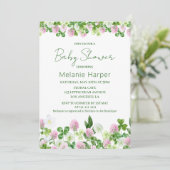 Watercolor Clover Meadow Baby Shower 招待状 (スタンド正面)