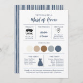 Watercolor Coastal Bridesmaid Information Card 招待状 (正面/裏面)