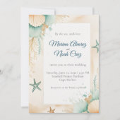 Watercolor Coastal Chic Beach Wedding Invitation 招待状 (正面)