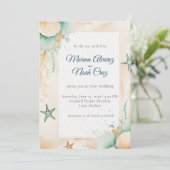 Watercolor Coastal Chic Beach Wedding Invitation 招待状 (スタンド正面)