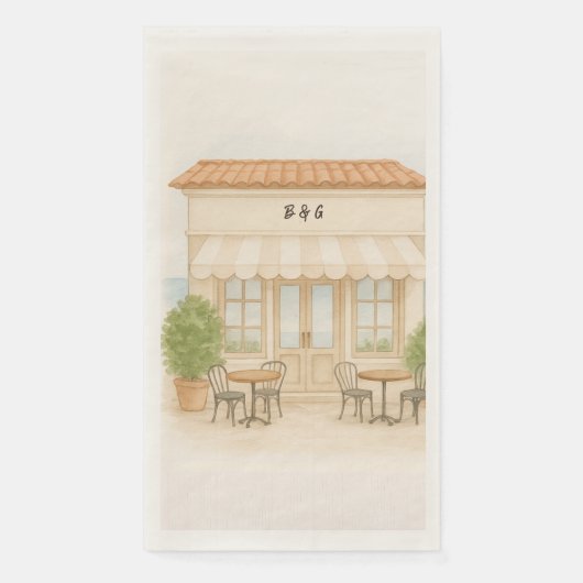 watercolor coastal mediterranean ocean wedding  (正面)