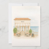 watercolor coastal mediterranean ocean wedding  招待状 (裏面)
