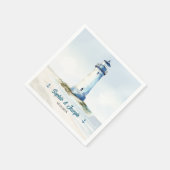 Watercolor Coastal New England Wedding スタンダードカクテルナプキン (角)