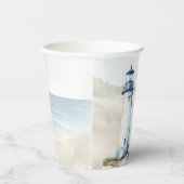 Watercolor Coastal New England Wedding 紙コップ (右)