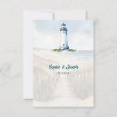 Watercolor Coastal New England Wedding Insert 招待状 (裏面)