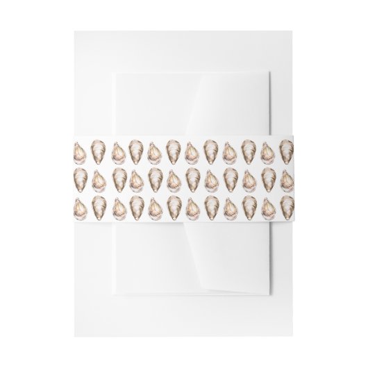 Watercolor Coastal Oyster Wedding  招待状ベリーバンド (正面例)