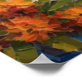 Watercolor Coastal Village With Flowers sailboat   ポスター (角)