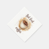 Watercolor Coffee Cup Art Print – But First Coffee スタンダードカクテルナプキン (角)