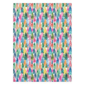 Watercolor Colorful Bright Rainbow Christmas Trees テーブルクロス (正面)