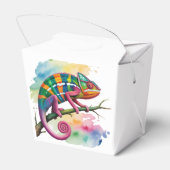 Watercolor Colorful Chameleon Birthday Party フェイバーボックス (裏面サイド)