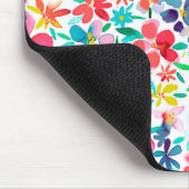 Watercolor Colorful Flower Petals マウスパッド (コーナー)