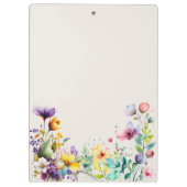 Watercolor Colorful Spring Wildflower Clipboard クリップボード (裏面)