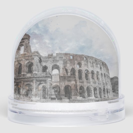 Watercolor Colosseum Snow Globe | Rome Italy  (裏面)