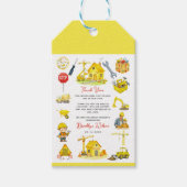 Watercolor Construction 2nd Birthday  ギフトタグ (正面)