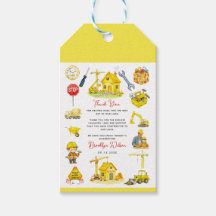 Watercolor Construction 2nd Birthday 