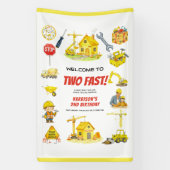 Watercolor Construction 2nd Birthday Party  横断幕 (縦)