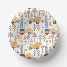 Watercolor Construction Themed Birthday Party ペーパーボウル