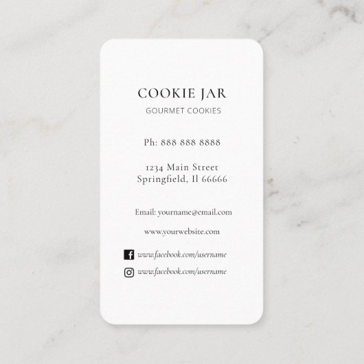 Watercolor cookie Bakery  business card 名刺 (裏面)