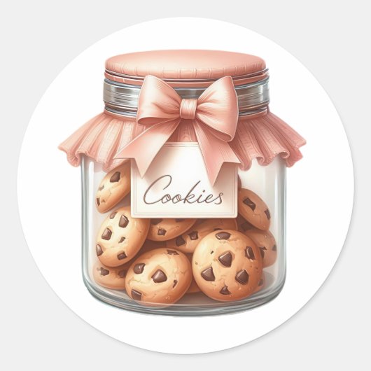 Watercolor Cookie Jar Sticker – Cozy Winter  ラウンドシール (正面)