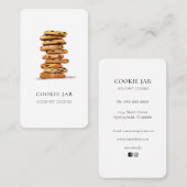 Watercolor cookie with social media Bakery   名刺 (正面/裏面)