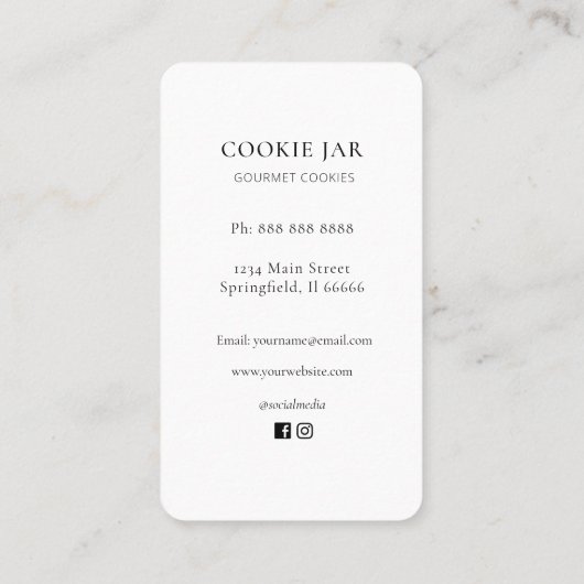 Watercolor cookie with social media Bakery 名刺 (裏面)