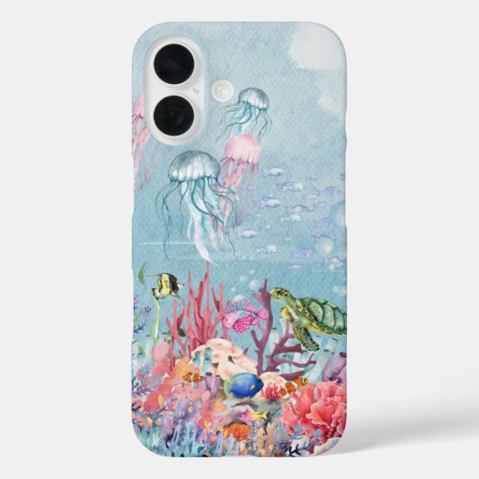 Watercolor coral ocean Case-Mate iPhoneケース (裏面)