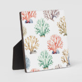 Watercolor Coral Reef Pattern フォトプラーク (正面)