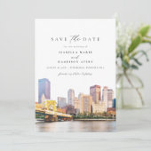 Watercolor Corfu Greece Kerkyra日付の保存 招待状 (スタンド正面)