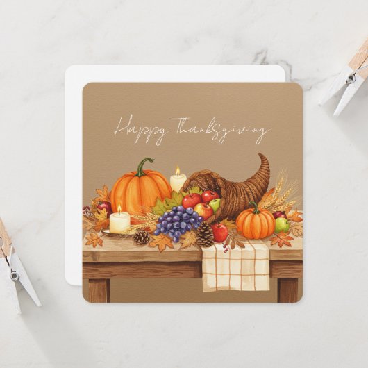 Watercolor cornucopia カード (正面/裏面インサイチュ)