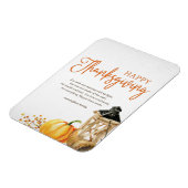 Watercolor Cornucopia Pumpkin Thanksgiving Poem マグネット (左側)