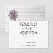 Watercolor Cotton Lavender Country Wedding RSVP Ca (正面/裏面)