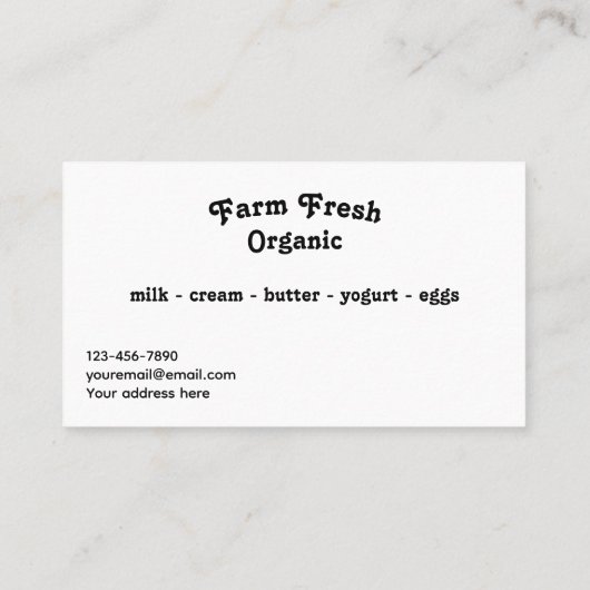 Watercolor Country Barn Scene 名刺 (裏面)