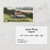 Watercolor Country Barn Scene 名刺 (正面/裏面)