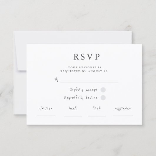 Watercolor Couple Floral Modern Wedding RSVP (正面)